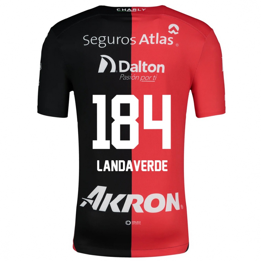 Niño Fútbol Camiseta Antero Landaverde #184 Negro Rojo 1ª Equipación 2024/25 Argentina