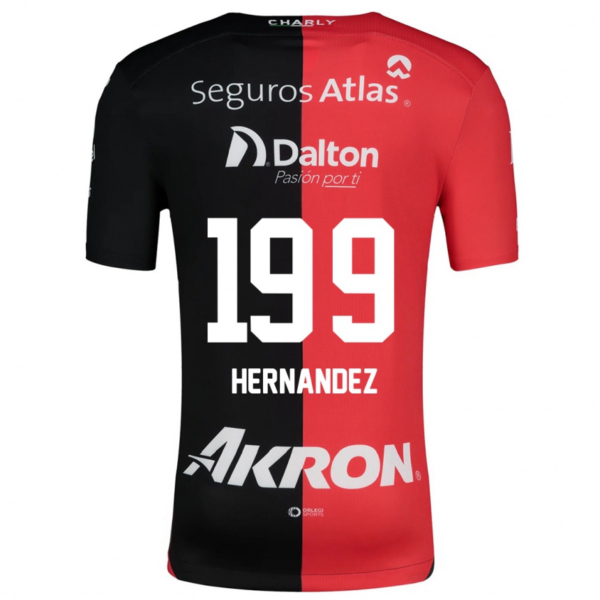 Niño Fútbol Camiseta Sergio Hernández #199 Negro Rojo 1ª Equipación 2024/25 Argentina