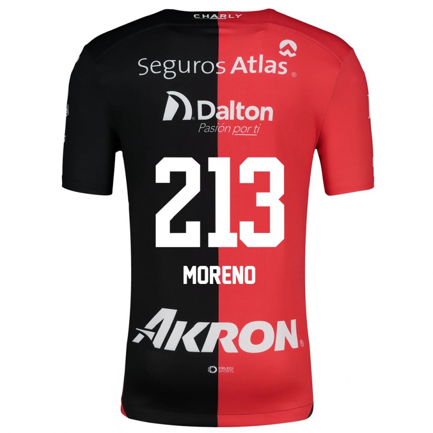 Niño Fútbol Camiseta Eduardo Moreno #213 Negro Rojo 1ª Equipación 2024/25 Argentina