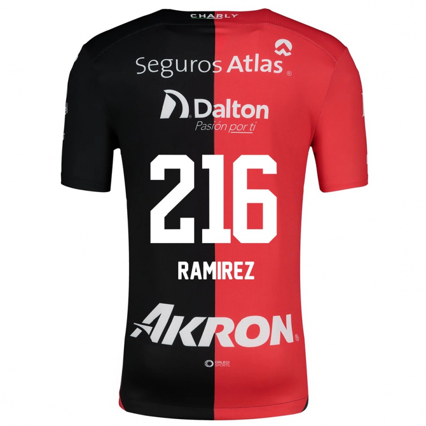 Niño Fútbol Camiseta Paulo Ramírez #216 Negro Rojo 1ª Equipación 2024/25 Argentina