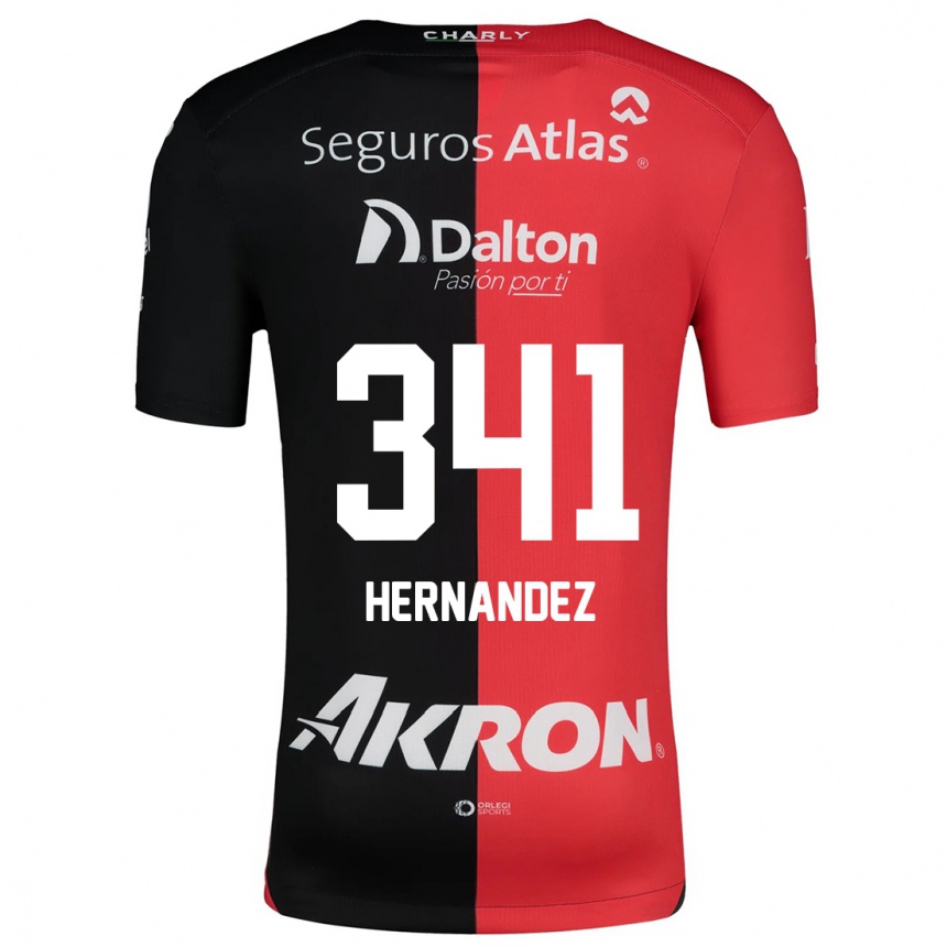 Niño Fútbol Camiseta Leonardo Hernández #341 Negro Rojo 1ª Equipación 2024/25 Argentina