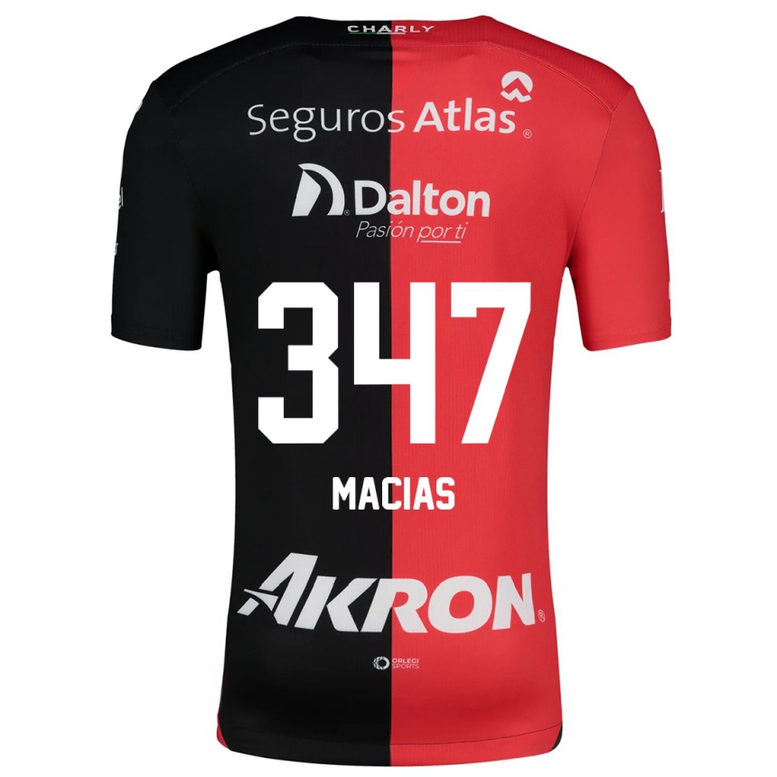 Niño Fútbol Camiseta Ángel Macías #347 Negro Rojo 1ª Equipación 2024/25 Argentina