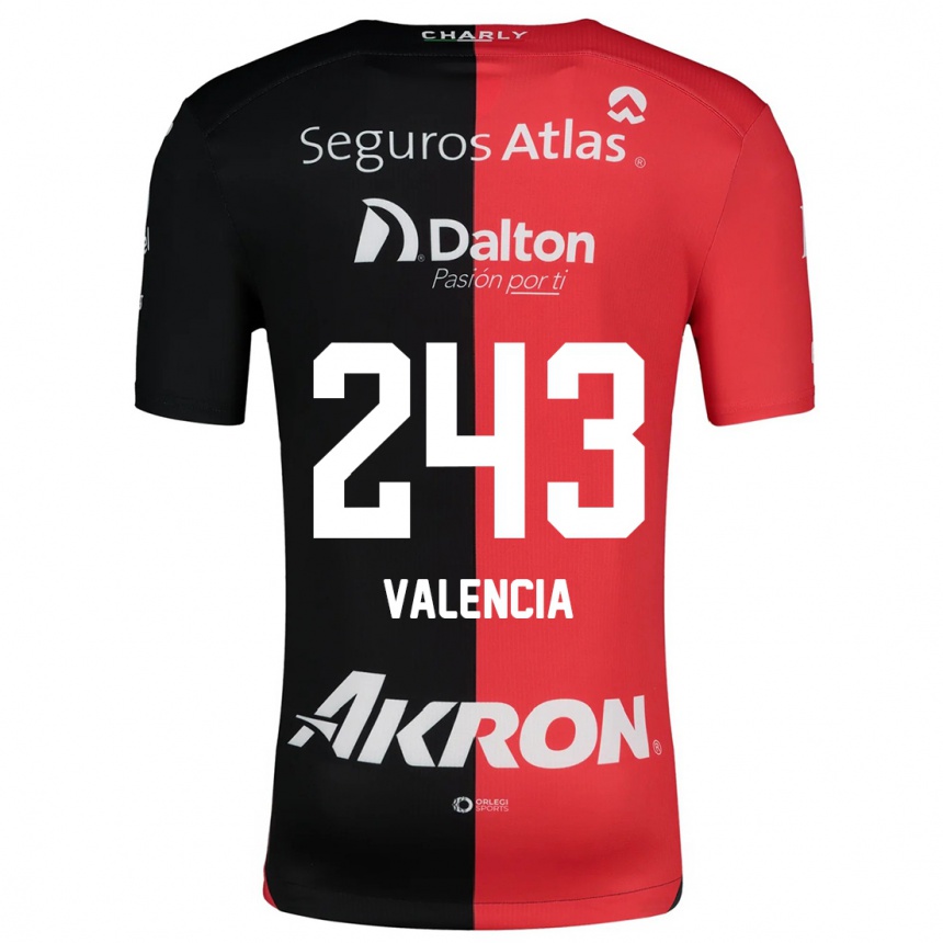 Niño Fútbol Camiseta Luis Valencia #243 Negro Rojo 1ª Equipación 2024/25 Argentina