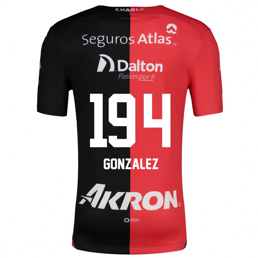 Niño Fútbol Camiseta Andrés González #194 Negro Rojo 1ª Equipación 2024/25 Argentina