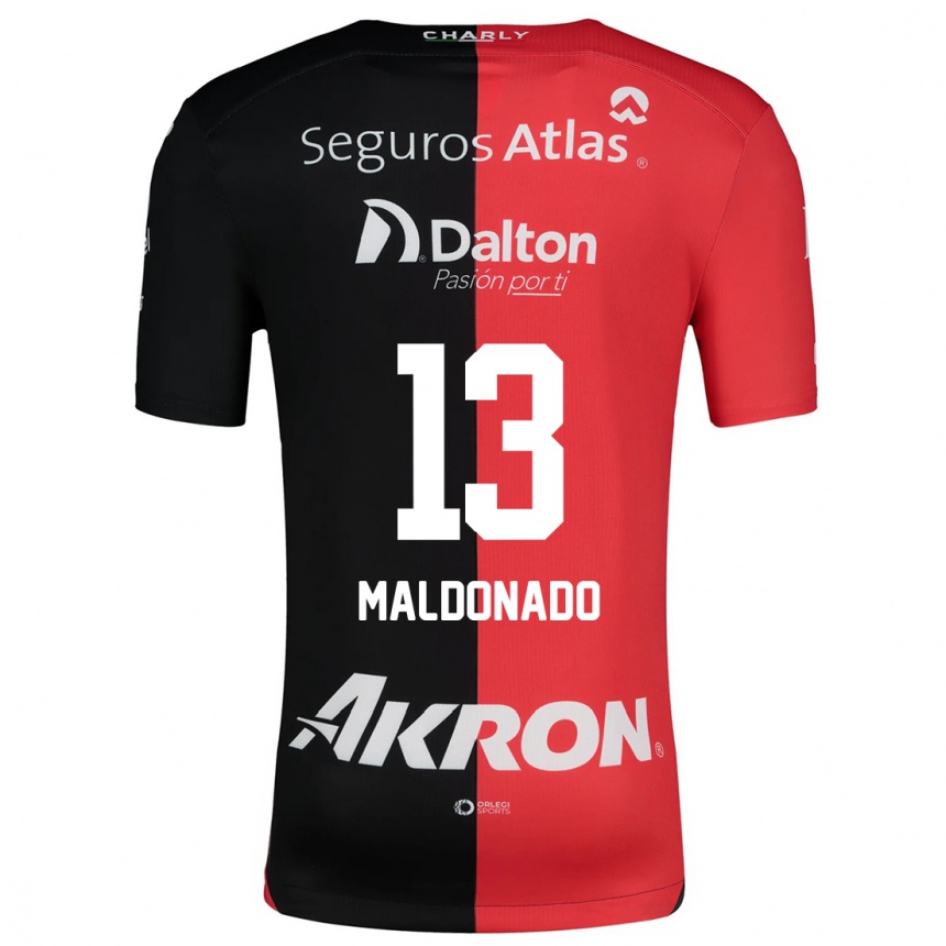 Niño Fútbol Camiseta Maritza Maldonado #13 Negro Rojo 1ª Equipación 2024/25 Argentina