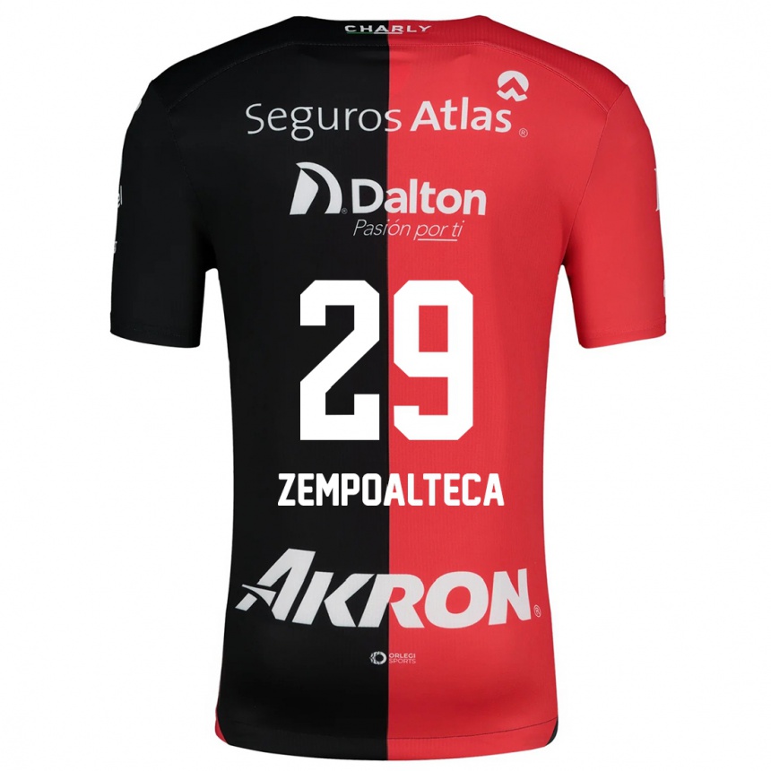 Niño Fútbol Camiseta Karla Zempoalteca #29 Negro Rojo 1ª Equipación 2024/25 Argentina