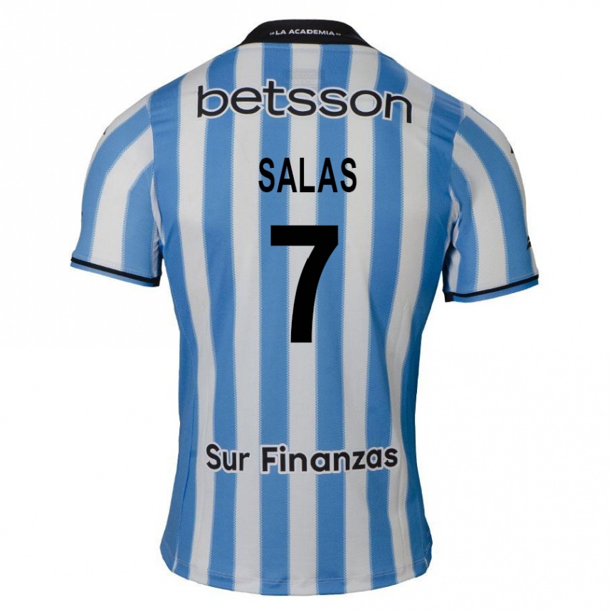 Niño Fútbol Camiseta Maximiliano Salas #7 Azul Blanco Negro 1ª Equipación 2024/25 Argentina