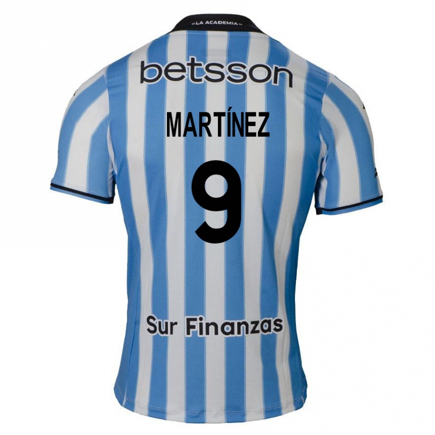 Niño Fútbol Camiseta Adrián Martínez #9 Azul Blanco Negro 1ª Equipación 2024/25 Argentina