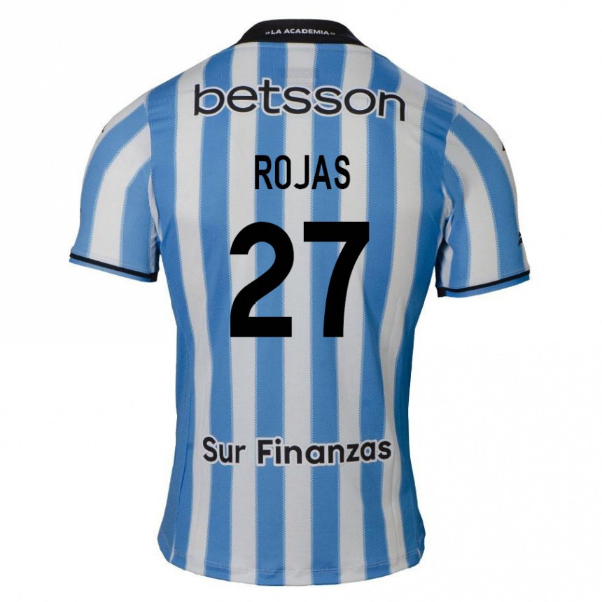 Niño Fútbol Camiseta Gabriel Rojas #27 Azul Blanco Negro 1ª Equipación 2024/25 Argentina