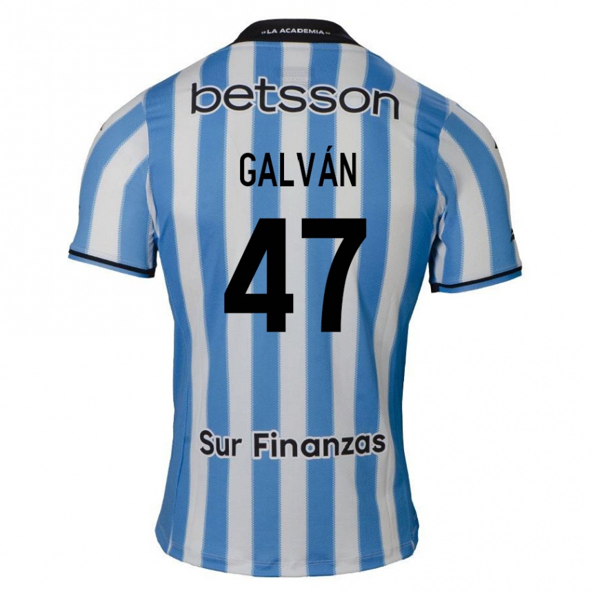 Niño Fútbol Camiseta Ignacio Galván #47 Azul Blanco Negro 1ª Equipación 2024/25 Argentina