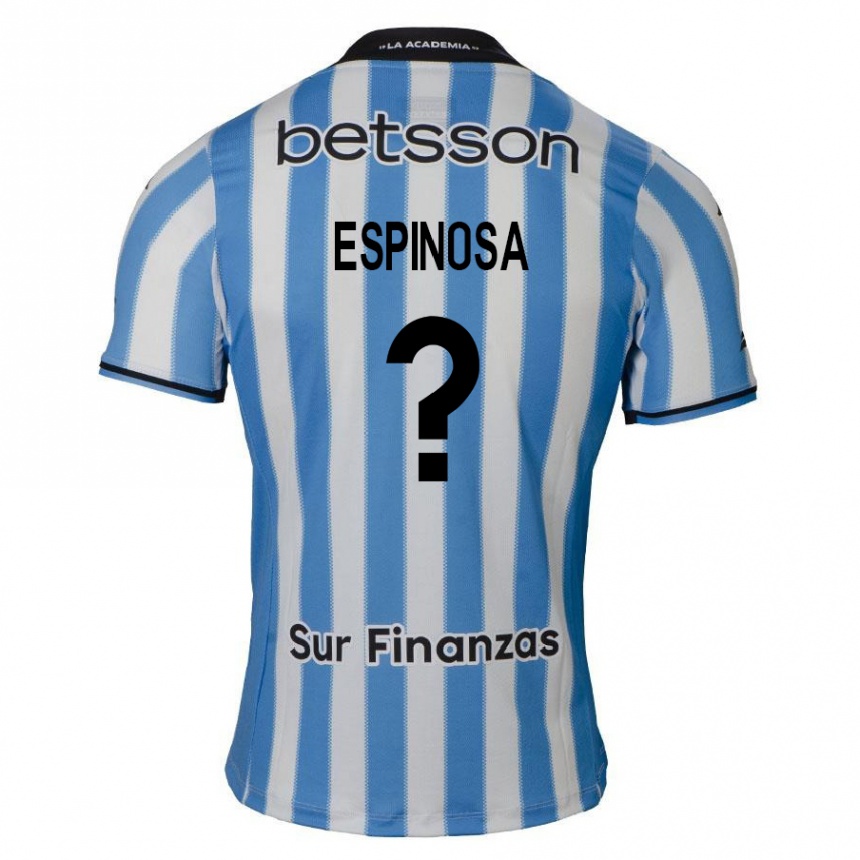 Niño Fútbol Camiseta Bautista Espinosa #0 Azul Blanco Negro 1ª Equipación 2024/25 Argentina