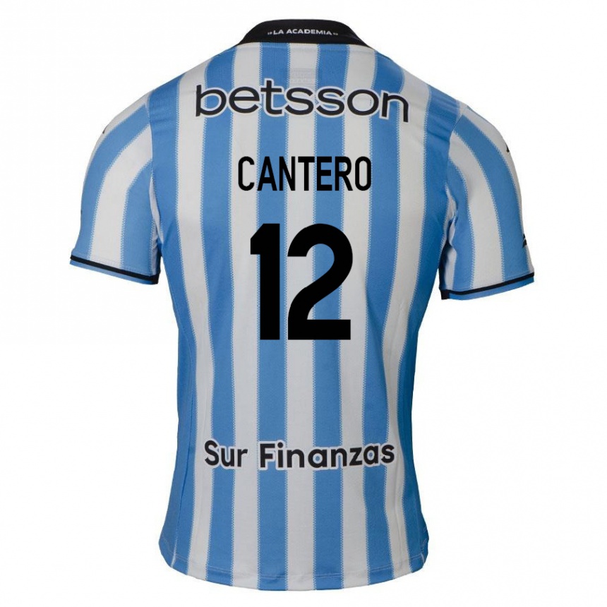 Niño Fútbol Camiseta Milton Cantero #12 Azul Blanco Negro 1ª Equipación 2024/25 Argentina