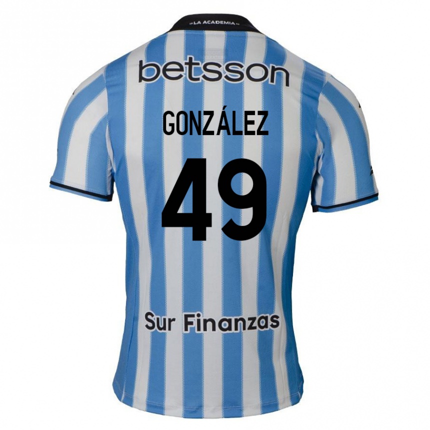 Niño Fútbol Camiseta David González #49 Azul Blanco Negro 1ª Equipación 2024/25 Argentina