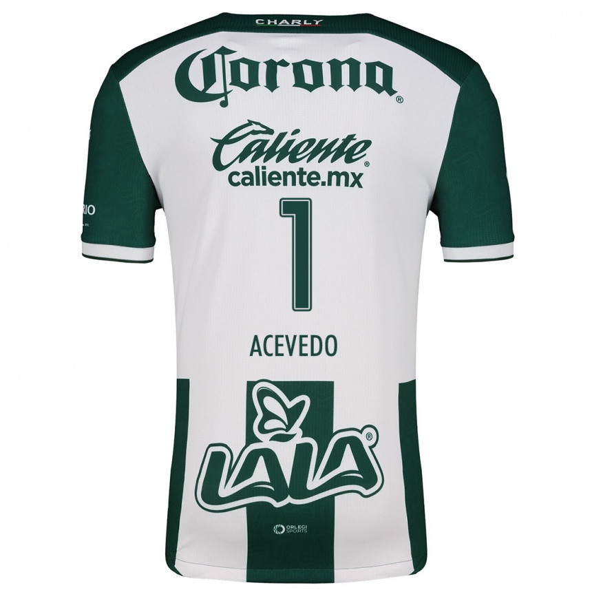 Niño Fútbol Camiseta Carlos Acevedo #1 Verde Blanco 1ª Equipación 2024/25 Argentina