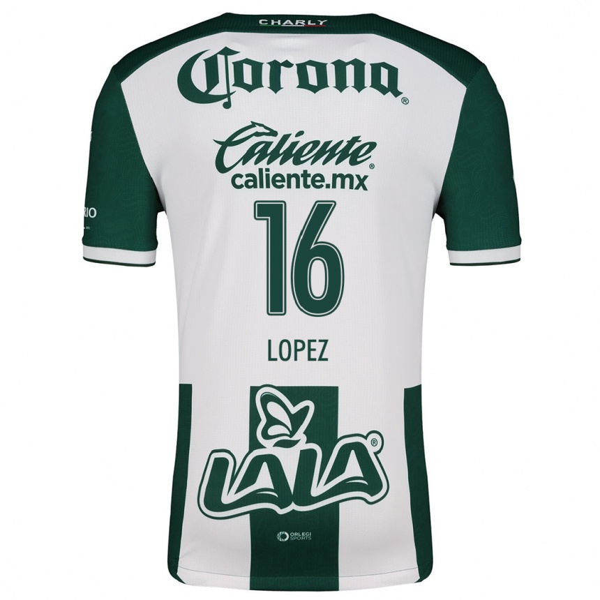 Niño Fútbol Camiseta Aldo López #16 Verde Blanco 1ª Equipación 2024/25 Argentina