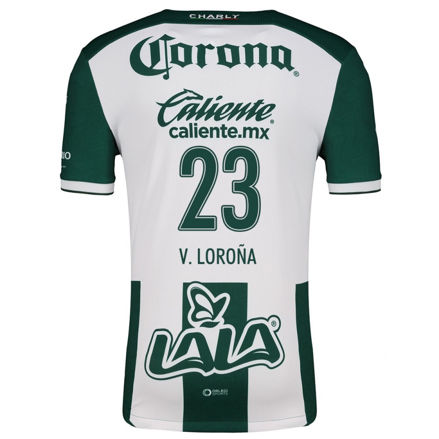 Niño Fútbol Camiseta Vladimir Loroña #23 Verde Blanco 1ª Equipación 2024/25 Argentina