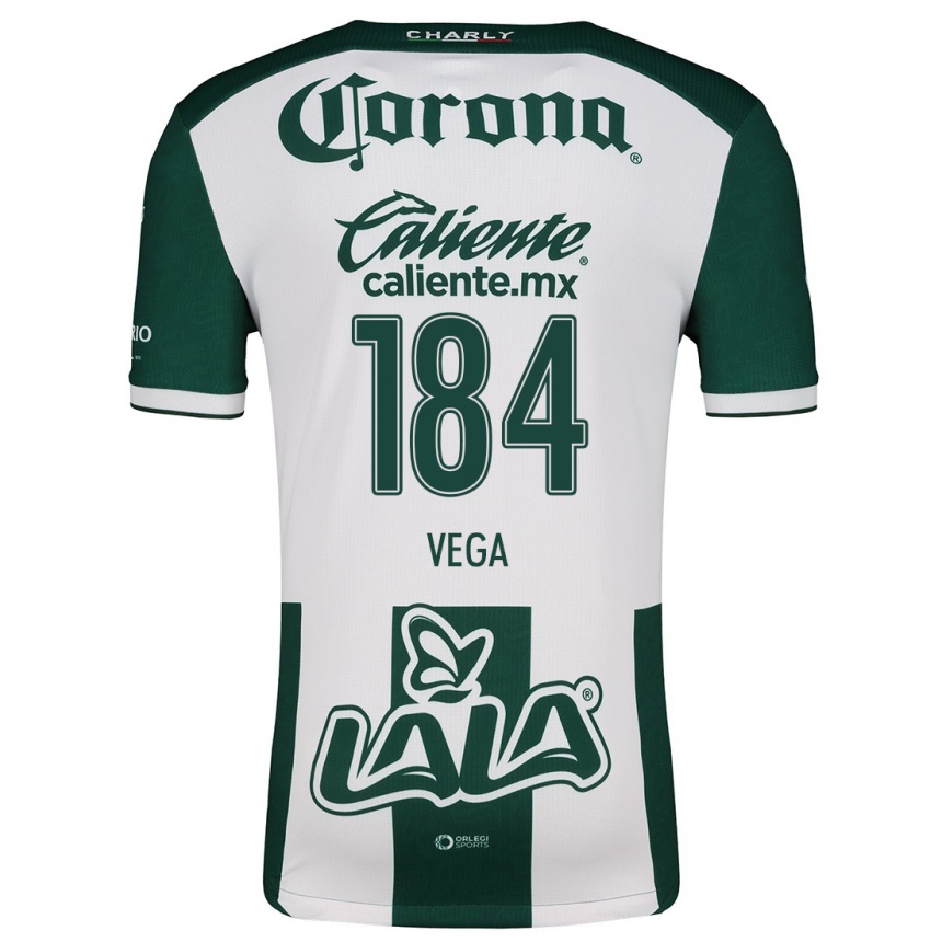 Niño Fútbol Camiseta Luis Vega #184 Verde Blanco 1ª Equipación 2024/25 Argentina