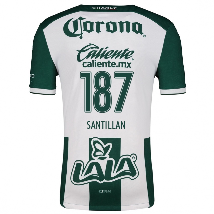 Niño Fútbol Camiseta Emilio Santillán #187 Verde Blanco 1ª Equipación 2024/25 Argentina