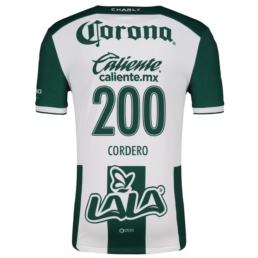 Niño Fútbol Camiseta Mario Cordero #200 Verde Blanco 1ª Equipación 2024/25 Argentina