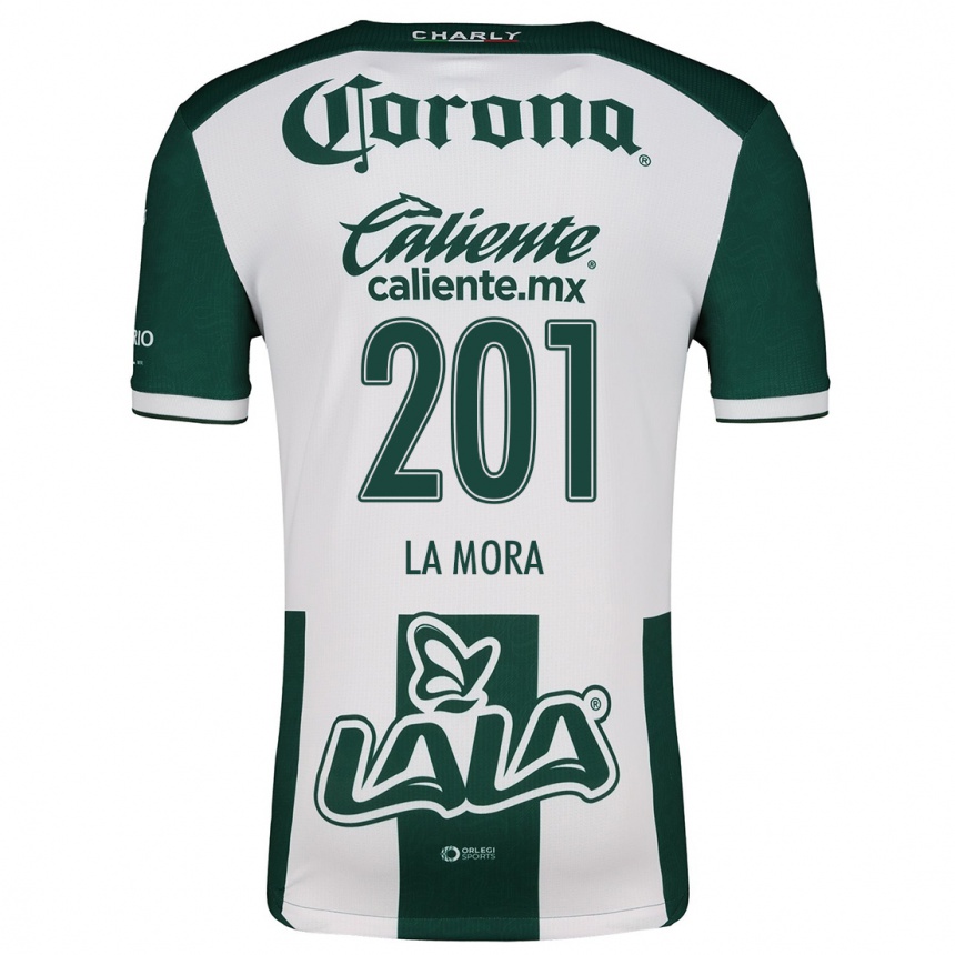 Niño Fútbol Camiseta Luis De La Mora #201 Verde Blanco 1ª Equipación 2024/25 Argentina