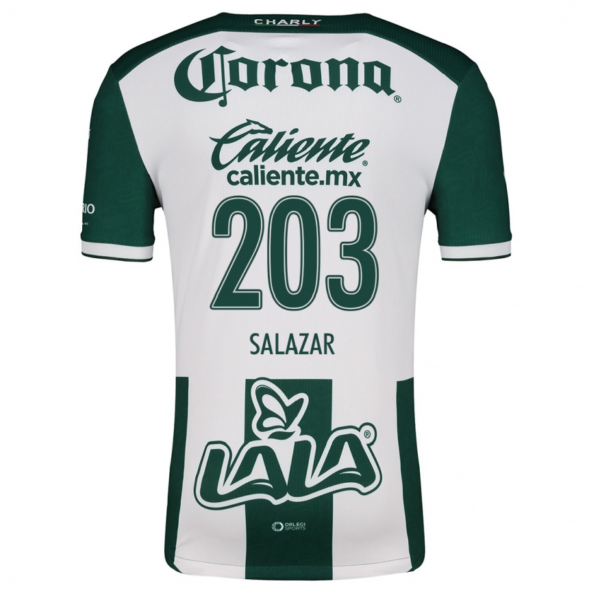 Niño Fútbol Camiseta Roberto Salazar #203 Verde Blanco 1ª Equipación 2024/25 Argentina