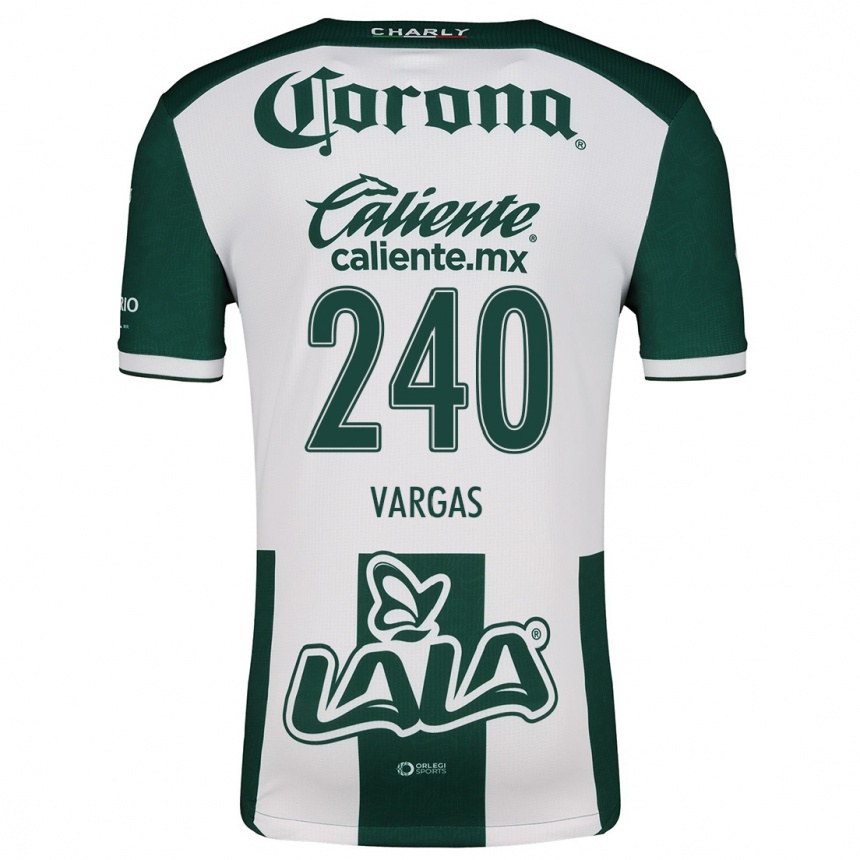 Niño Fútbol Camiseta Diego Vargas #240 Verde Blanco 1ª Equipación 2024/25 Argentina