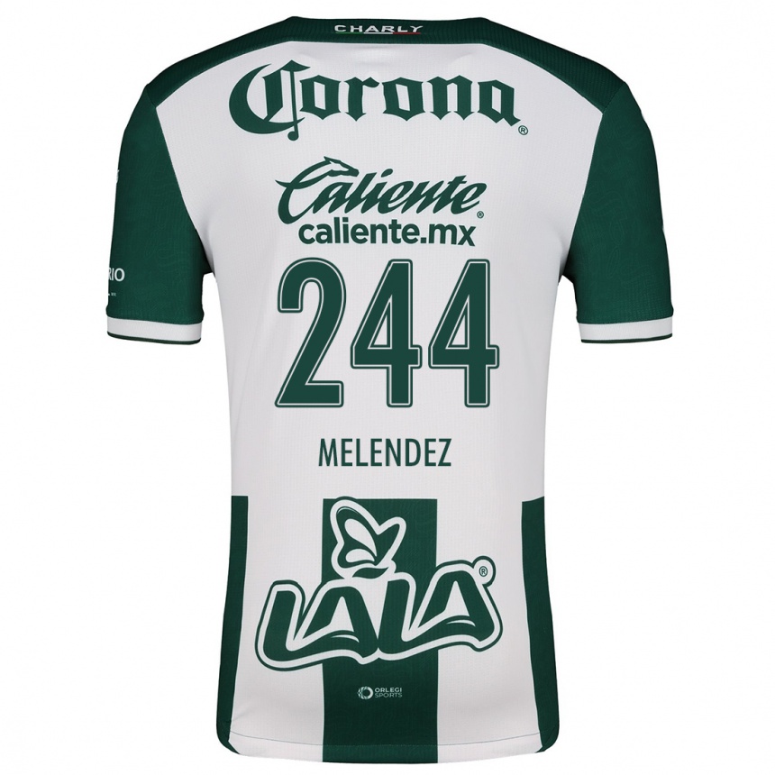 Niño Fútbol Camiseta Carlos Meléndez #244 Verde Blanco 1ª Equipación 2024/25 Argentina