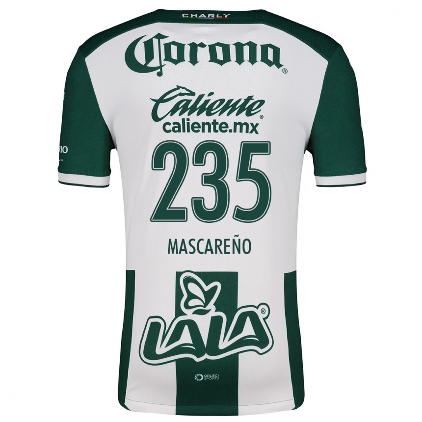 Niño Fútbol Camiseta Luis Mascareño #235 Verde Blanco 1ª Equipación 2024/25 Argentina