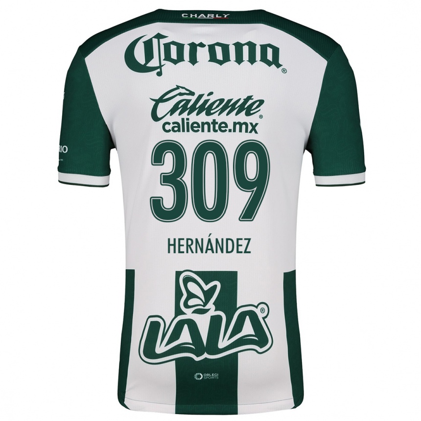 Niño Fútbol Camiseta Julio Hernández #309 Verde Blanco 1ª Equipación 2024/25 Argentina