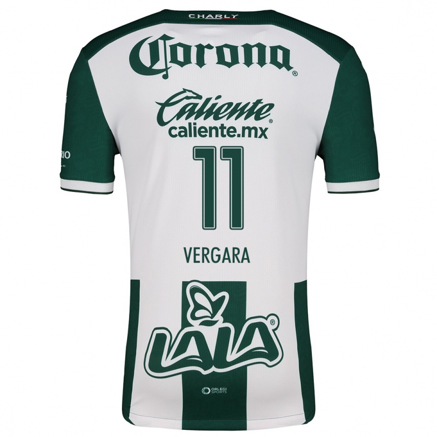 Niño Fútbol Camiseta Duván Vergara #11 Verde Blanco 1ª Equipación 2024/25 Argentina