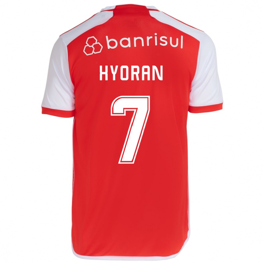 Niño Fútbol Camiseta Hyoran #7 Rojo Blanco 1ª Equipación 2024/25 Argentina