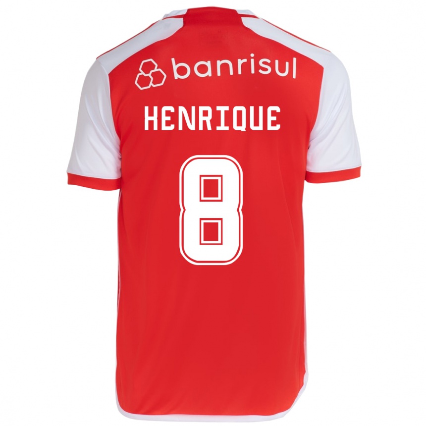 Niño Fútbol Camiseta Bruno Henrique #8 Rojo Blanco 1ª Equipación 2024/25 Argentina