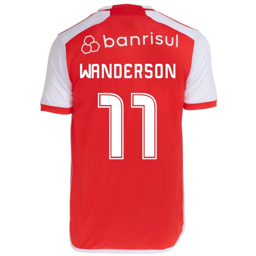 Niño Fútbol Camiseta Wanderson #11 Rojo Blanco 1ª Equipación 2024/25 Argentina