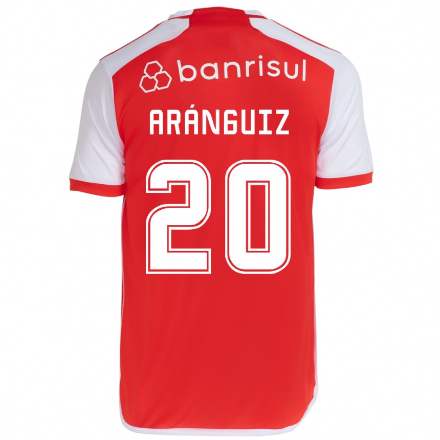 Niño Fútbol Camiseta Charles Aránguiz #20 Rojo Blanco 1ª Equipación 2024/25 Argentina