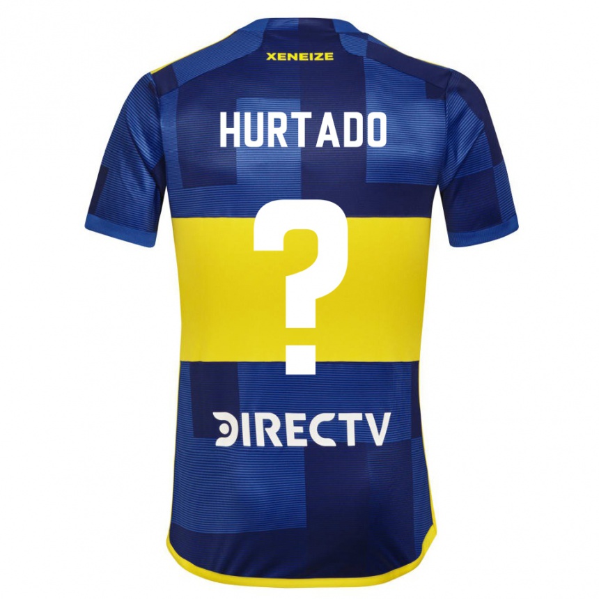 Niño Fútbol Camiseta Jan Hurtado #0 Azul Amarillo 1ª Equipación 2024/25 Argentina