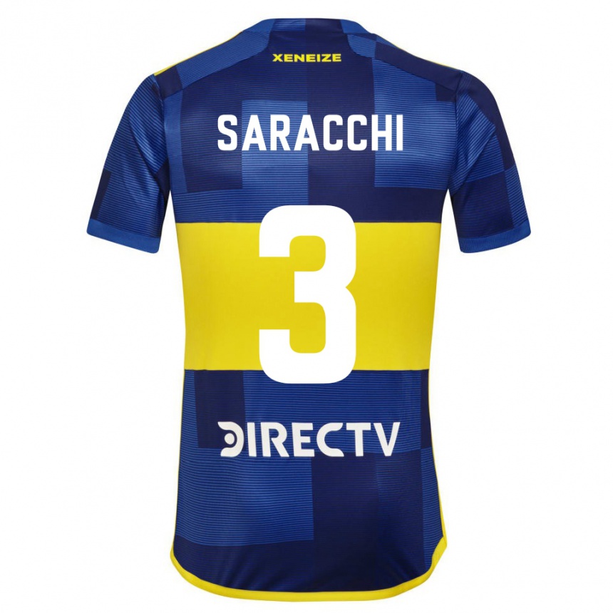 Niño Fútbol Camiseta Marcelo Saracchi #3 Azul Amarillo 1ª Equipación 2024/25 Argentina