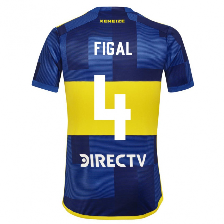 Niño Fútbol Camiseta Nicolas Figal #4 Azul Amarillo 1ª Equipación 2024/25 Argentina