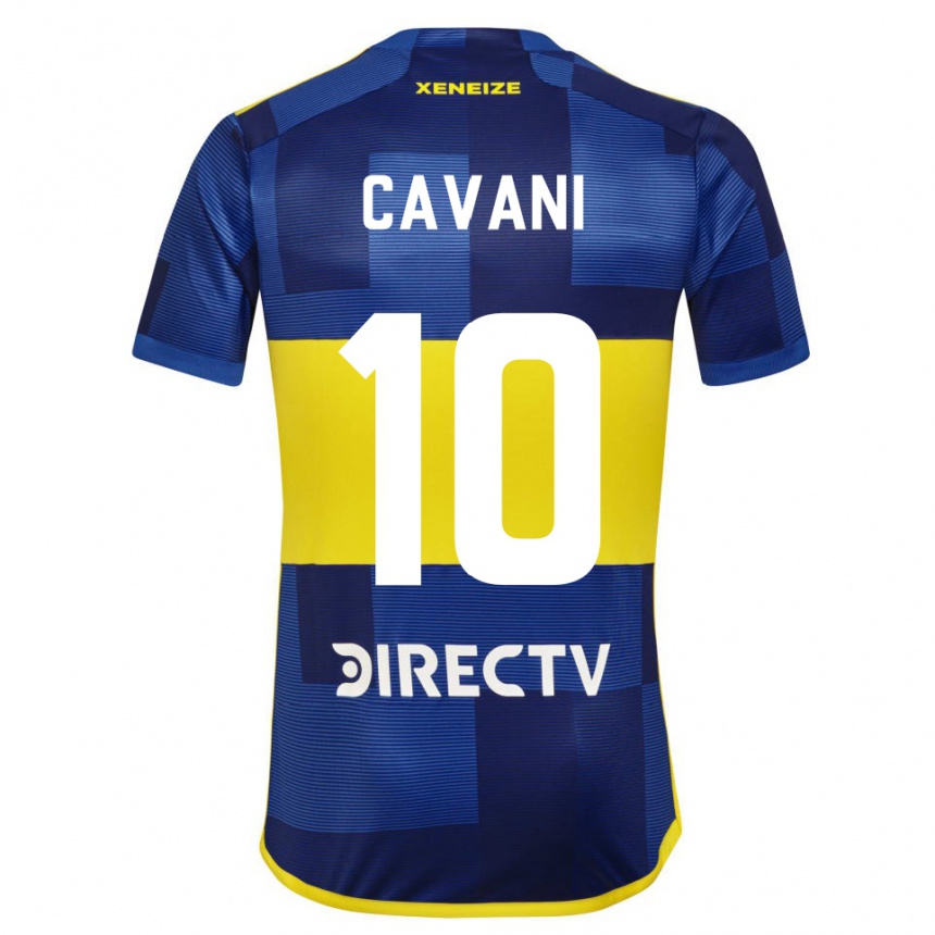 Niño Fútbol Camiseta Edinson Cavani #10 Azul Amarillo 1ª Equipación 2024/25 Argentina