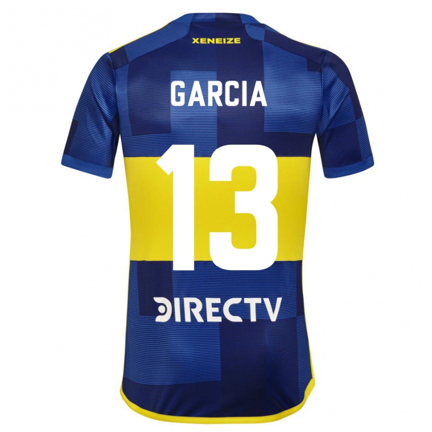 Niño Fútbol Camiseta Javier Garcia #13 Azul Amarillo 1ª Equipación 2024/25 Argentina