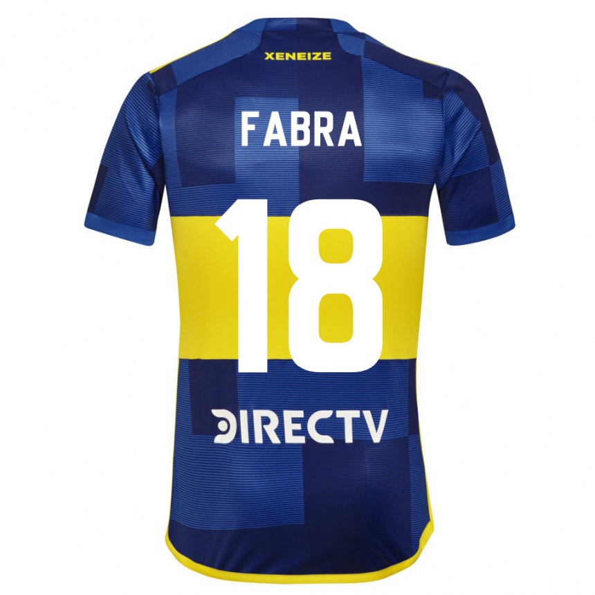 Niño Fútbol Camiseta Frank Fabra #18 Azul Amarillo 1ª Equipación 2024/25 Argentina