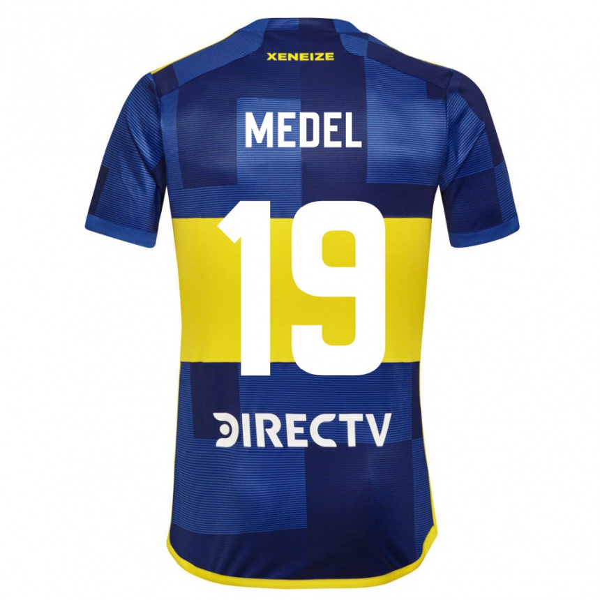 Niño Fútbol Camiseta Gary Medel #19 Azul Amarillo 1ª Equipación 2024/25 Argentina