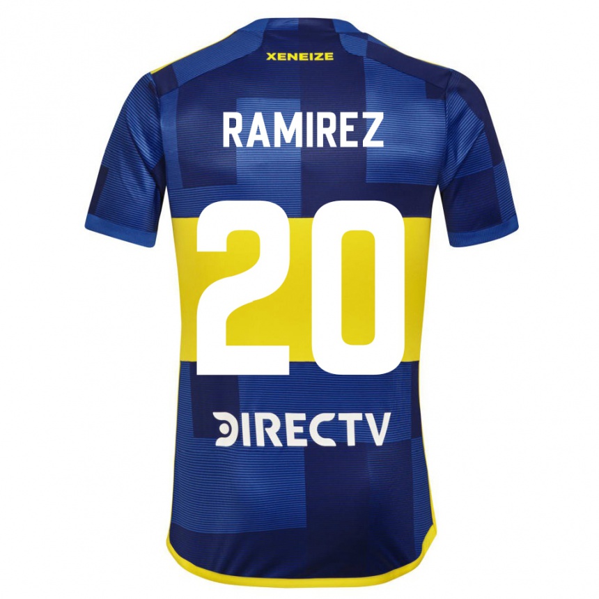 Niño Fútbol Camiseta Juan Ramírez #20 Azul Amarillo 1ª Equipación 2024/25 Argentina