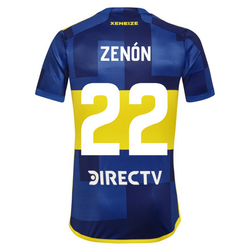 Niño Fútbol Camiseta Kevin Zenón #22 Azul Amarillo 1ª Equipación 2024/25 Argentina