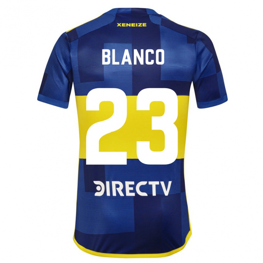 Niño Fútbol Camiseta Lautaro Blanco #23 Azul Amarillo 1ª Equipación 2024/25 Argentina