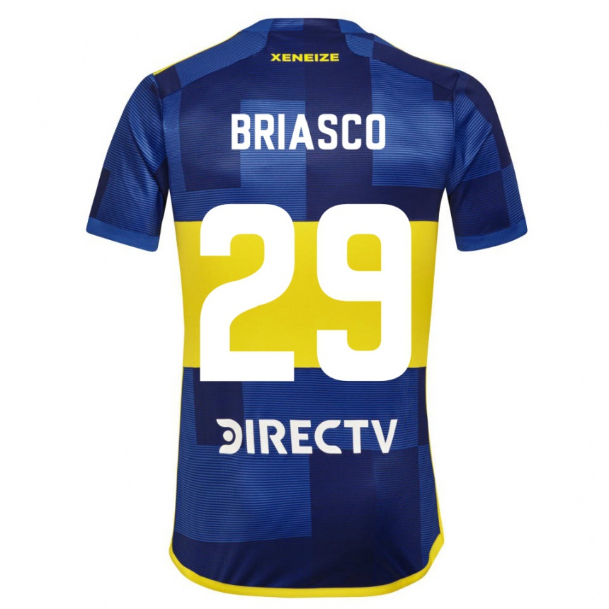 Niño Fútbol Camiseta Norberto Briasco #29 Azul Amarillo 1ª Equipación 2024/25 Argentina