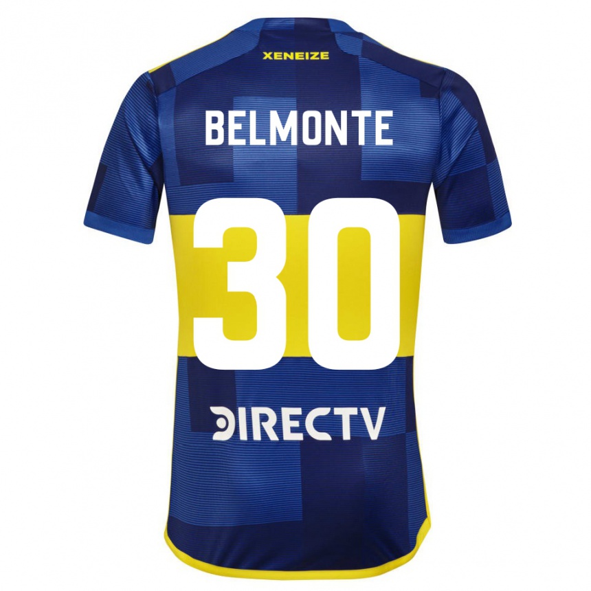 Niño Fútbol Camiseta Tomás Belmonte #30 Azul Amarillo 1ª Equipación 2024/25 Argentina