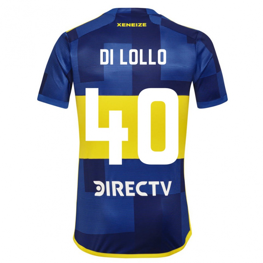 Niño Fútbol Camiseta Lautaro Di Lollo #40 Azul Amarillo 1ª Equipación 2024/25 Argentina