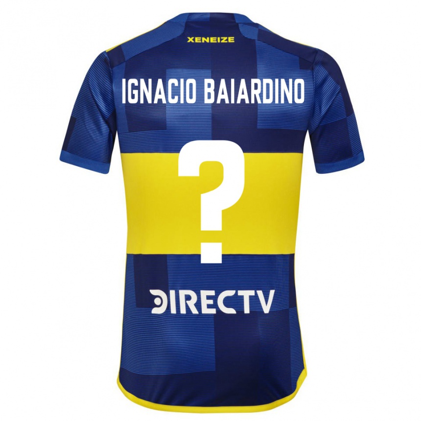 Niño Fútbol Camiseta Juan Ignacio Baiardino #0 Azul Amarillo 1ª Equipación 2024/25 Argentina