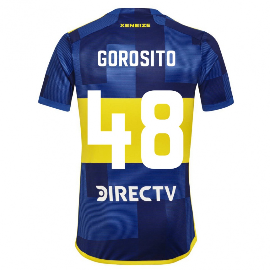 Niño Fútbol Camiseta Dylan Gorosito #48 Azul Amarillo 1ª Equipación 2024/25 Argentina