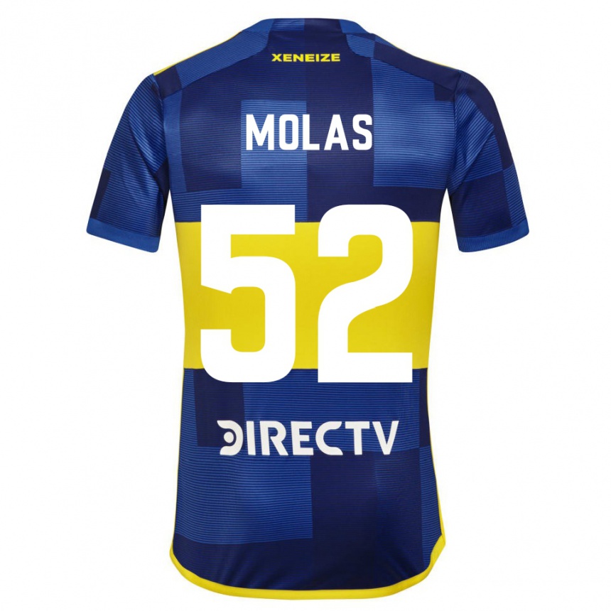 Niño Fútbol Camiseta Walter Molas #52 Azul Amarillo 1ª Equipación 2024/25 Argentina